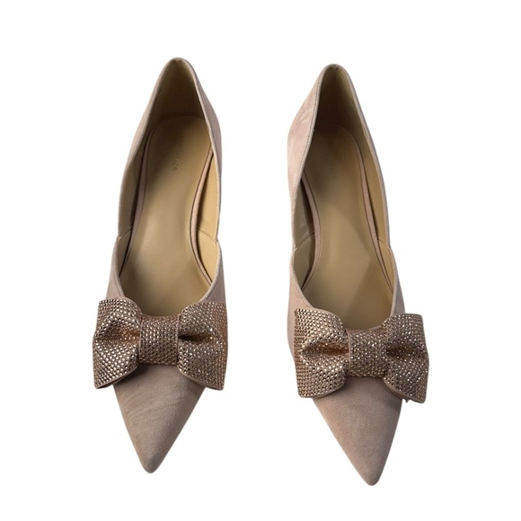 Ann Taylor Mauve Pink Crystal Bow Heels Pump size 9.5 NWOT - Picture 3 of 7